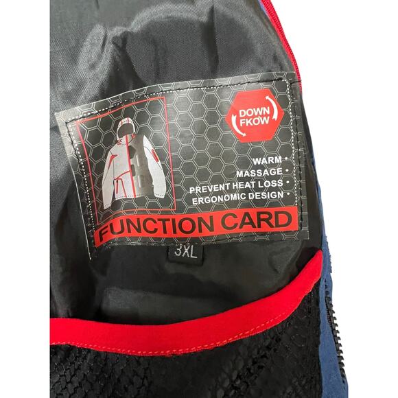 Down Fkow Blue Hooded Winter Ski Jacket 3XL (Fits Smaller) - Picture 5 of 13